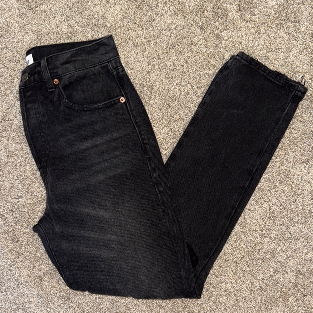 Pistola Charcoal Distressed Denim Jeans Sz 26